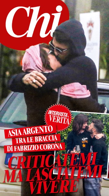 Asia Argento e Fabrizio Corona sono fidanzati: Lo scoop e la foto del bacio (FOTO)