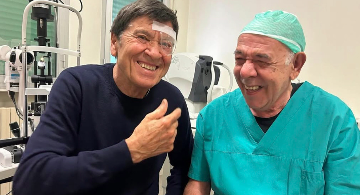 gianni morandi occhio ospedale