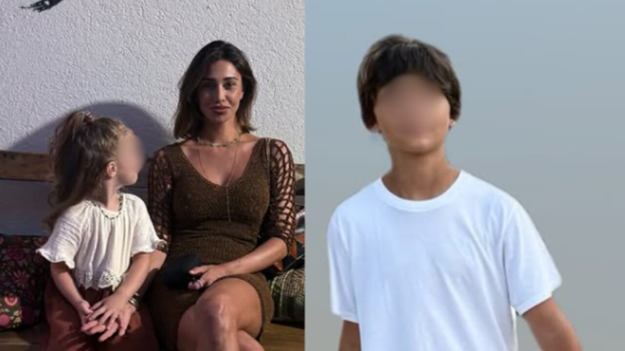 Belen Rodriguez con i figli