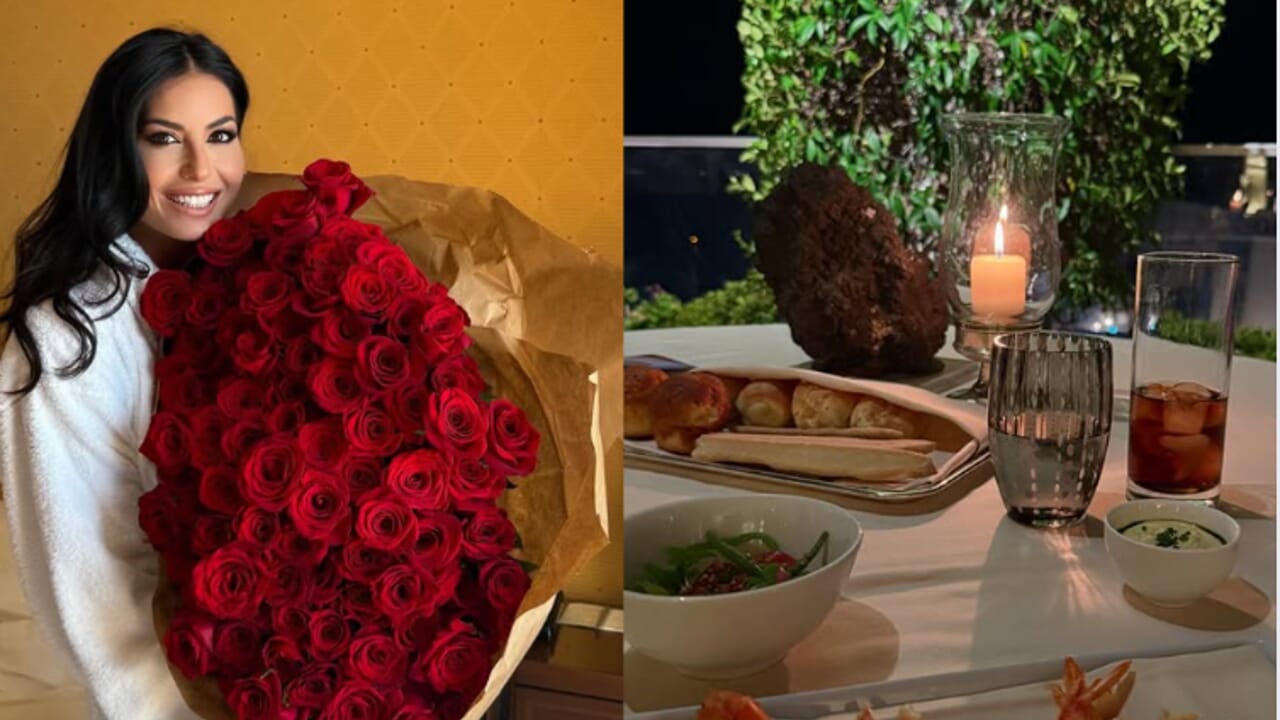 Elisabetta Gregoraci mazzo di rose